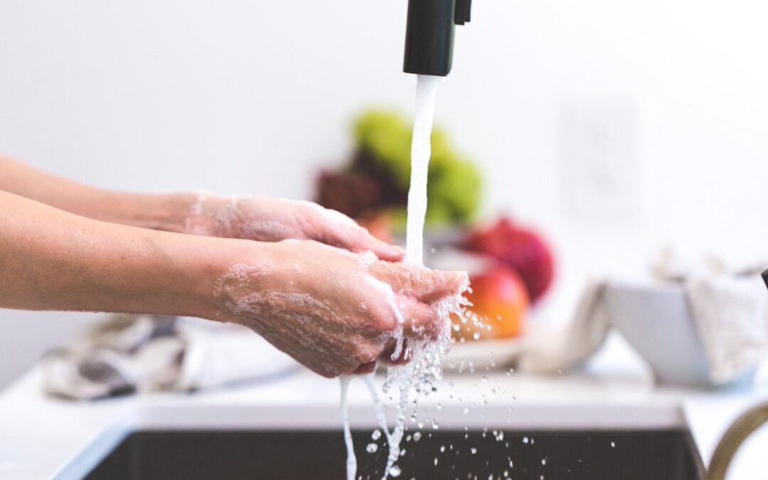 woman washing hands