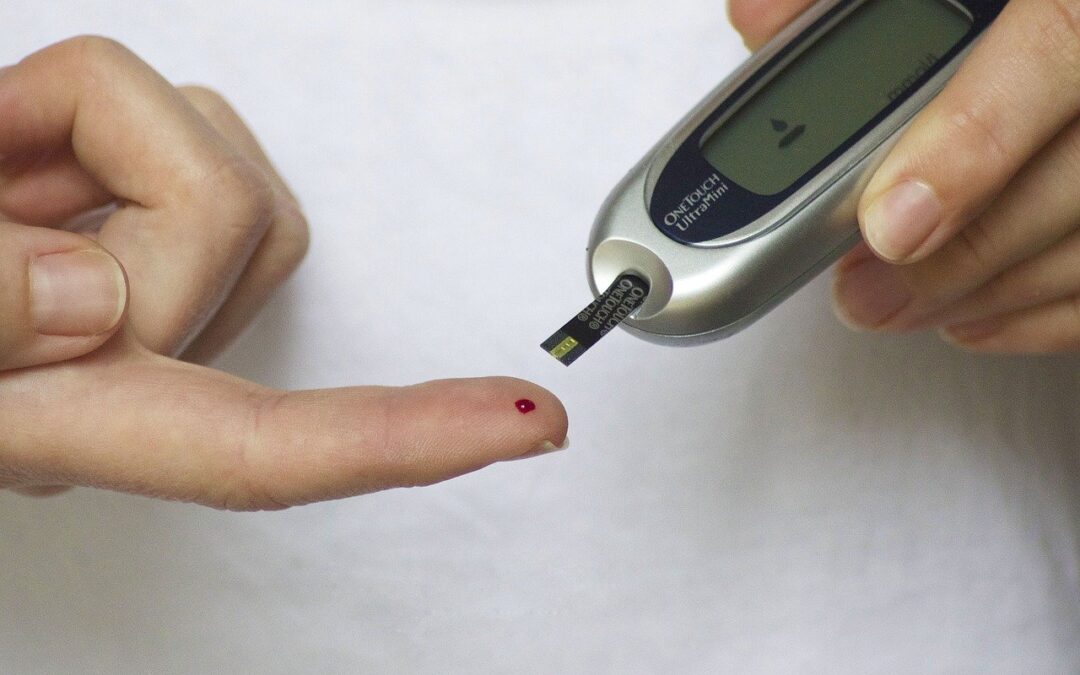 Person testing blood glucose